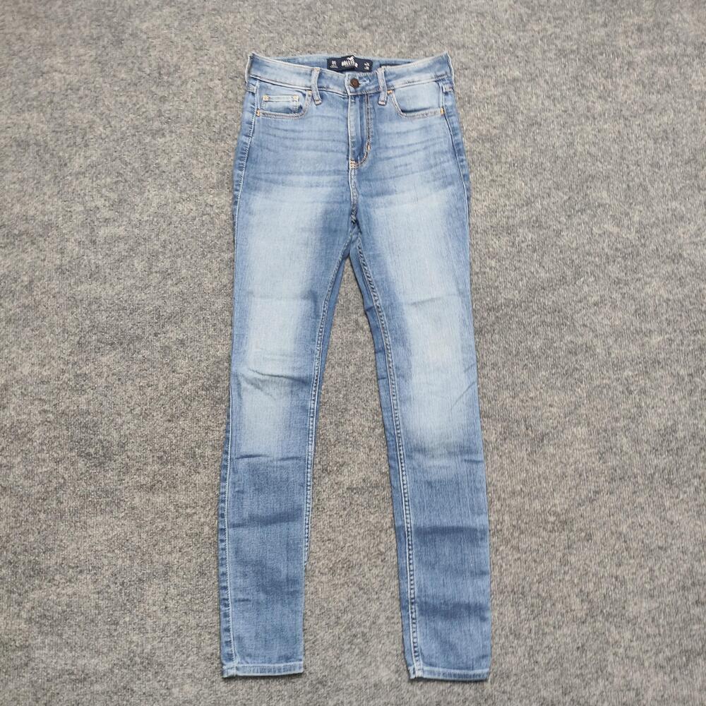 Hollister Super Skinny Jeans Juniors 0S Light Wash Blue Extra Slim Stretch Denim